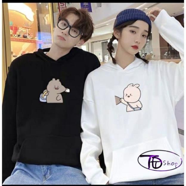 Áo hoodie đôi ⚜️ Tự Thiết Kế ⚜️ Đồ Đôi Hoodie tình yêu khủng long 2020 nỉ bông cao cấp