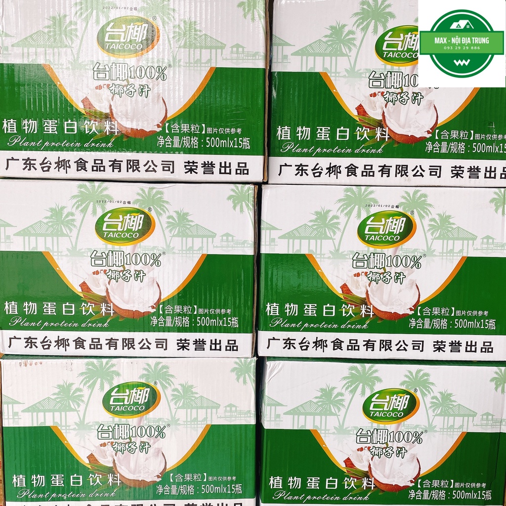 Chai Sữa dừa Taicoco 500ml - Có thạch dừa siêu ngon bổ dưỡng