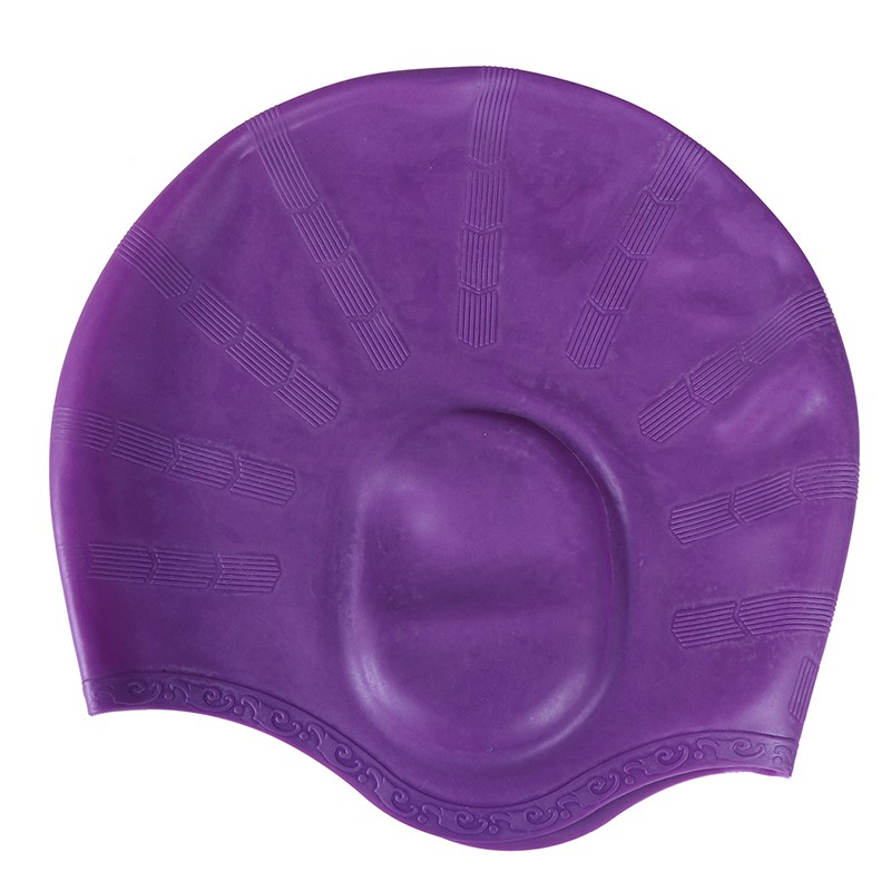 Mũ bơi chất liệu silicone kháng nước giúp bảo vệ tai và tóc dài tiện lợi