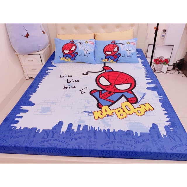 Bộ Ga Gối 3 Món Cotton Poly - Người Nhện ( Ưu Đãi Quà Tặng )