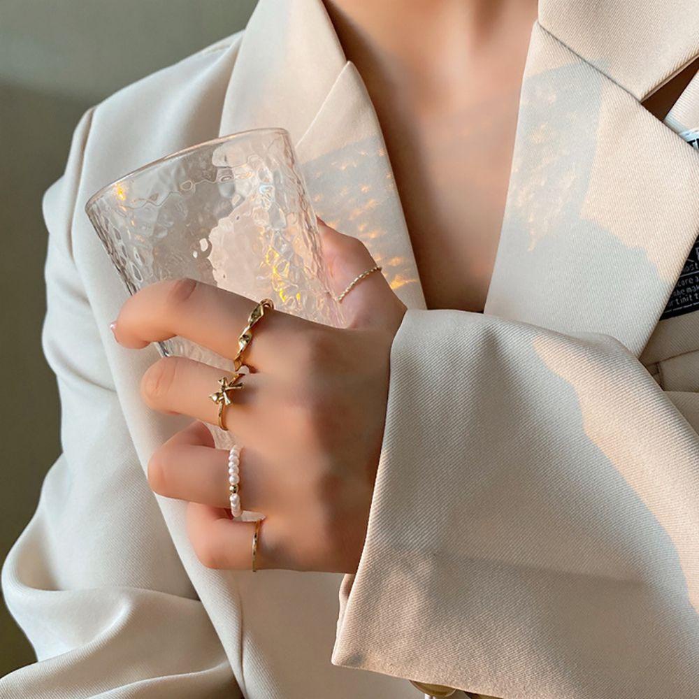 Bộ Nhẫn Đeo Khớp Ngón Tay Họa Tiết Bướm Hình Học Ngọt Ngào Cho Nữ Some|Trang Sức Quà Tặng Trang Sức