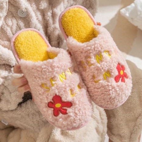 Dép Bông Đi Trong Nhà - Văn Phòng Hình Họa Tiết Hoa Xinh Xắn