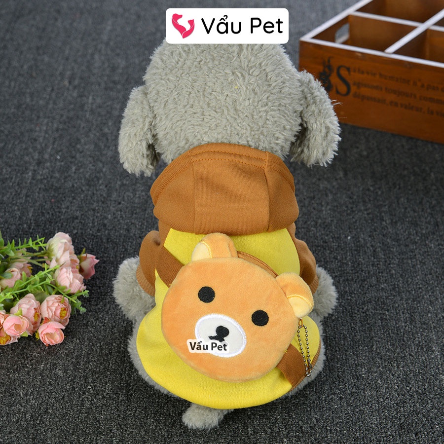 Áo cho chó mèo Nỉ kèm balo ngộ nghĩnh mùa đông - Quần áo cho chó poodle, con, lớn, mèo, thú cưng Vẩu Pet Shop