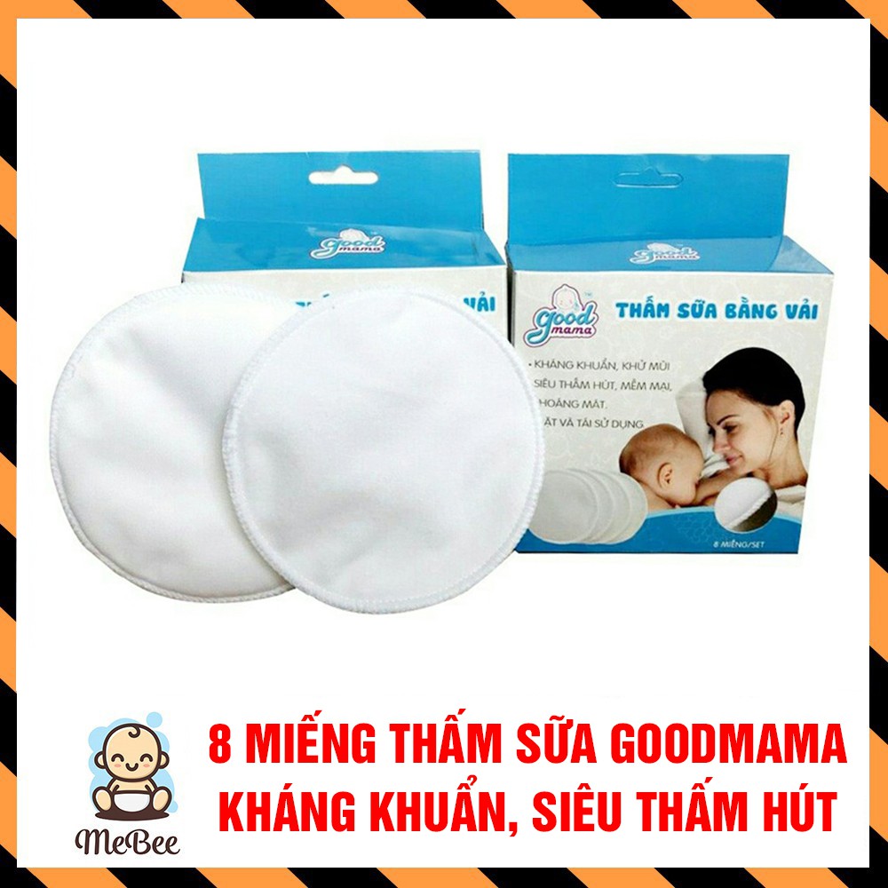 Combo 8 Miếng lót thấm sữa Goodmama cao cấp Tặng 1 bát chống đổ kèm thìa báo nóng