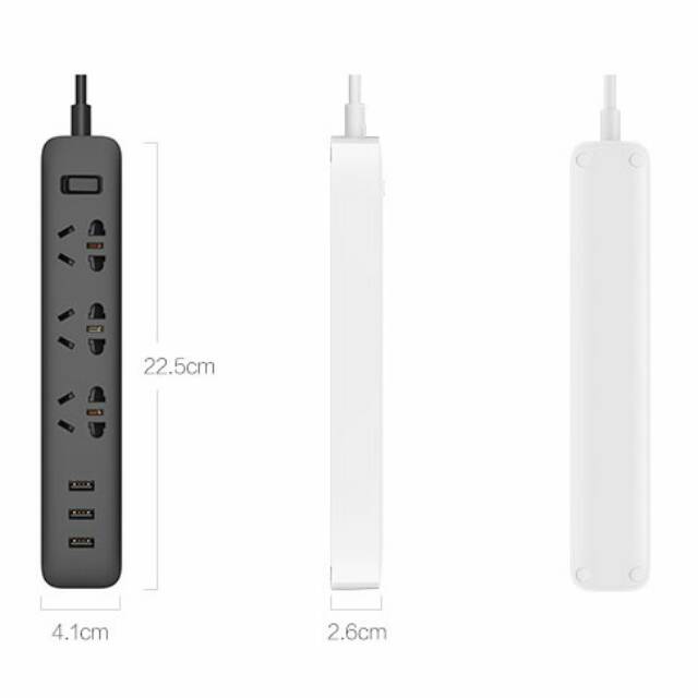 Ổ Cắm Điện Thông Minh Xiaomi Mi Với 3 Cổng Usb 2a Đen