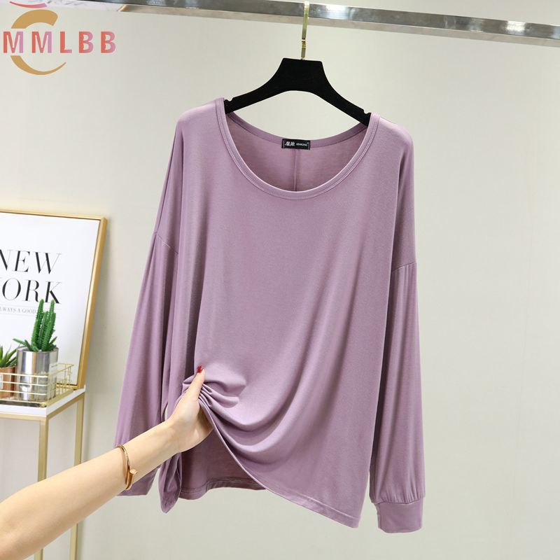 Áo Thun cotton Cổ Tròn Dáng Rộng Màu Trơn Thời Trang Hàn Quốc Cho Nữ 2021