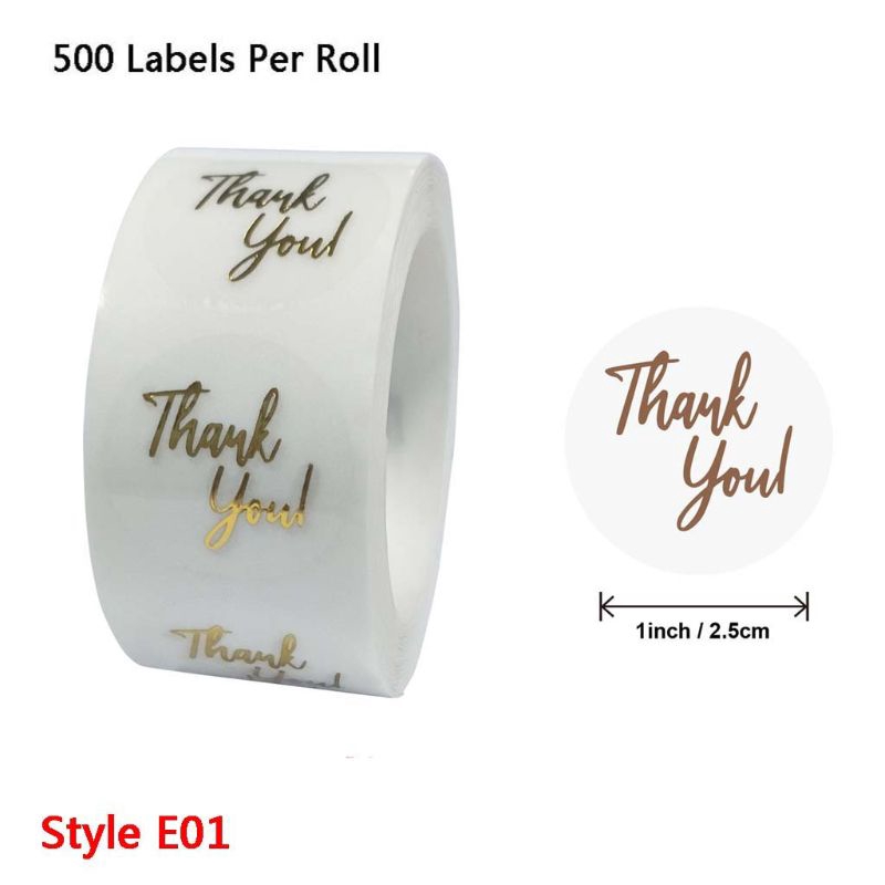 Cuộn 500 nhãn dán Thank You/Pretty Things Inside/Thank You for Your Order chuyên dụng để trang trí