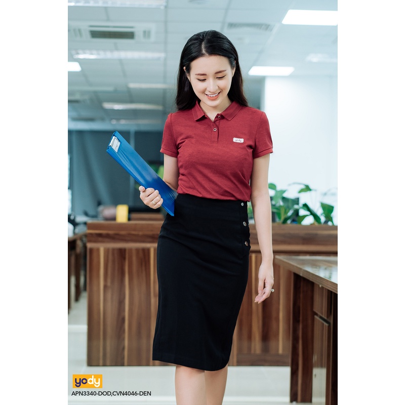 Áo thun polo nữ có cổ YODY chính hãng, áo polo mắt chim thanh lịch, thấm hút mồ hôi, thoáng mát - APN3340 | BigBuy360 - bigbuy360.vn