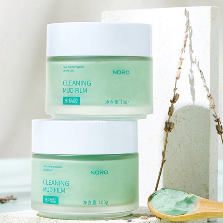 Mặt nạ bùn Noro tinh chất trà xanh chăm sóc da ngừa mụn đầu đen 100g 【MẶT NẠ NORO】