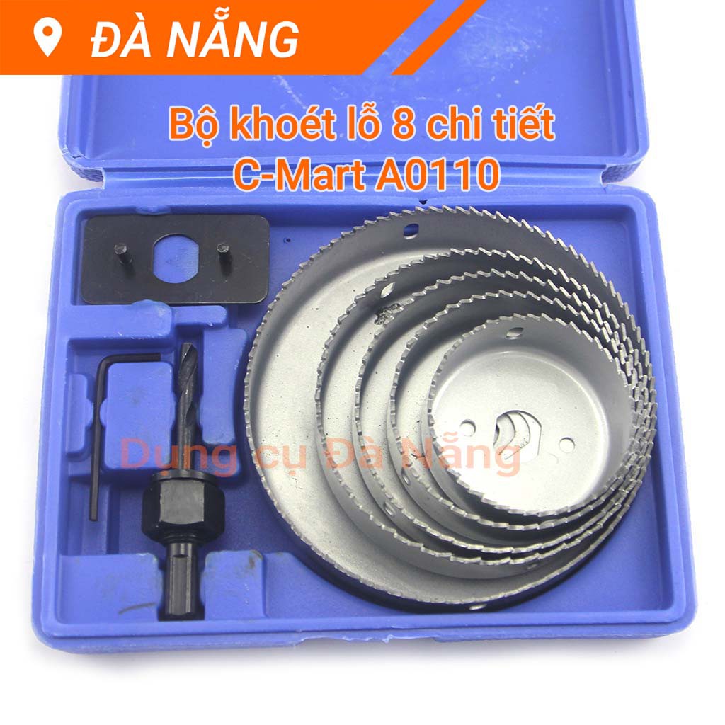 Bộ dụng cụ khoét lỗ gỗ thạch cao 8 chi tiết C-Mart A0110