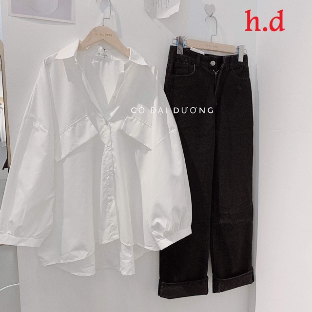 [ Mã WASTAPR giảm 10K đơn 50K] Áo sơ mi trắng hai túi chéo HĐ12 | BigBuy360 - bigbuy360.vn