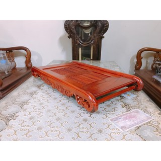 [ Tặng Khay INOX ] Khay Trà Nan Gỗ Hương Cao Cấp