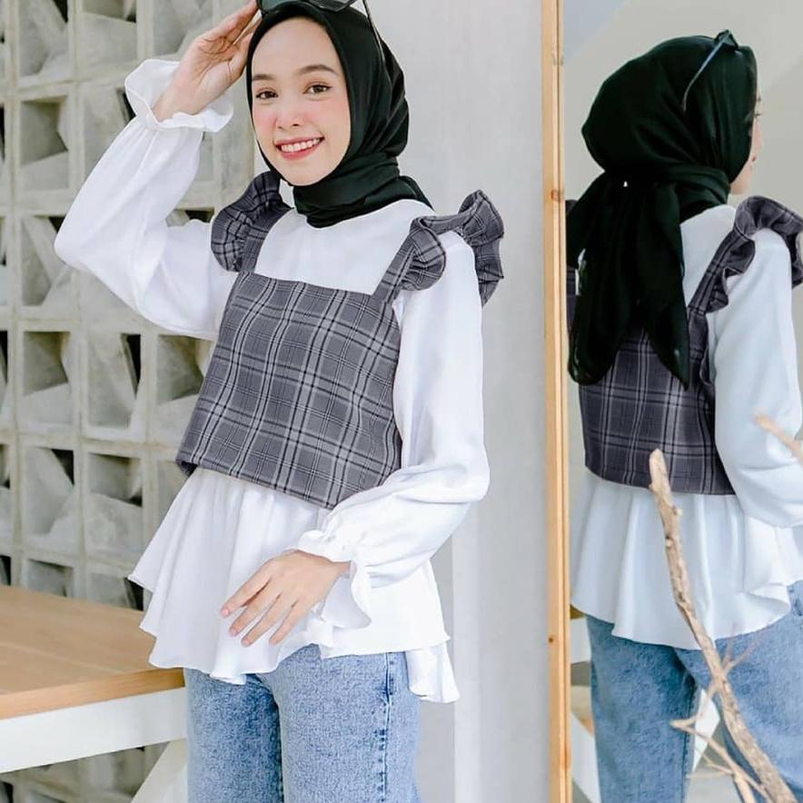 (Lr16) Áo / Áo Sơ Mi Lala + Áo Không Tay Kiểu Mới Nhất / Áo Kiểu Hàn Quốc / Áo Tuổi Teen / GSO-Grand