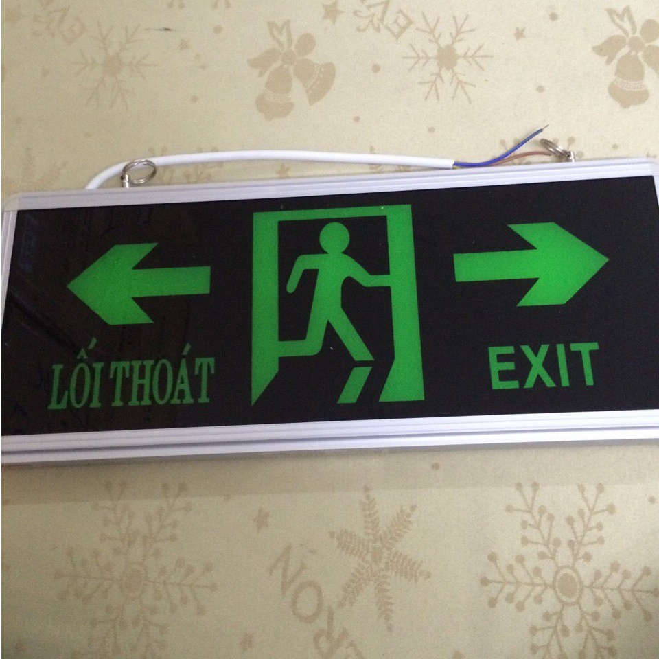 Đèn EXIT lối thoát sự cố thoát hiểm, LED 1 mặt, 2 mặt, đèn cảnh báo quay, còi hú chống cháy, chống trộm