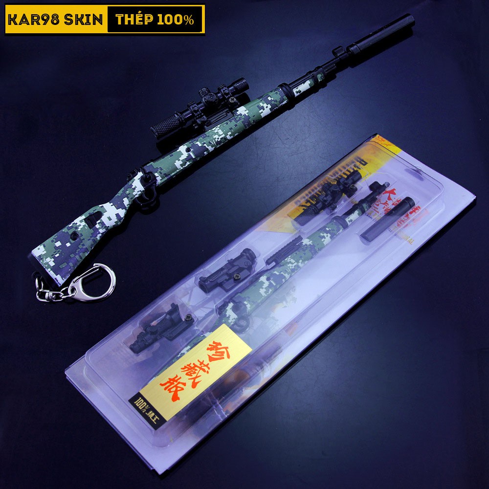 Mô Hình PUBG Kar98 SKin Digital Tặng Kèm 3 Scope Và Kệ Trưng Bày 19cm