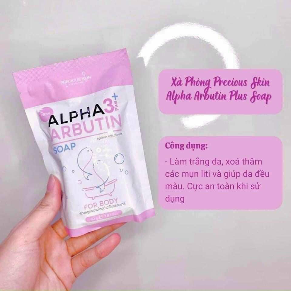 Soap xà phòng Body Alpha Arbutin 3+ Plus Thái Lan tắm trắng, sáng da bánh 80g - CO182