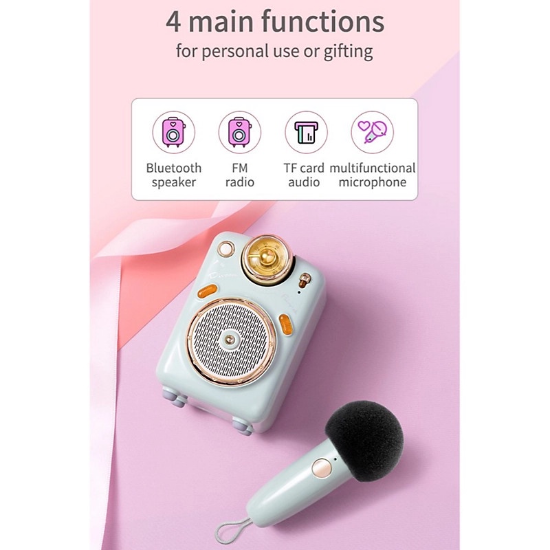 Loa Bluetooth Divoom Fairy-Ok công suất 10W kết hợp micro karaoke đa năng