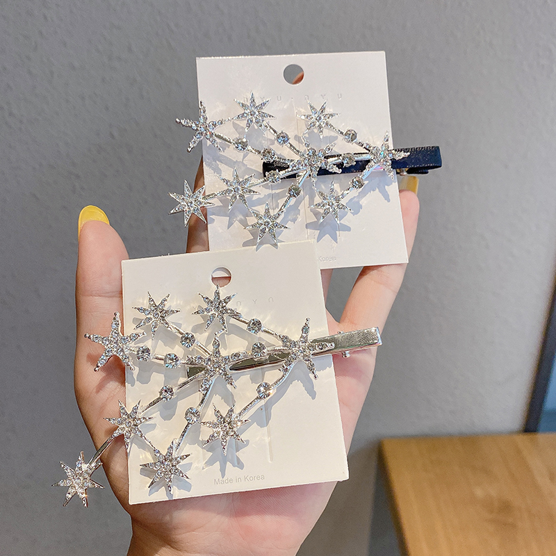 Kẹp Tóc Hình Ngôi Sao Đính Đá Lấp Lánh Thời Trang Nữ Dễ Thương