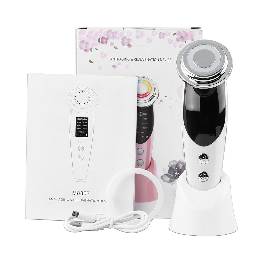 Máy Mát Xa Nâng Cơ Mặt 7 Trong 1 Có Đèn Led Chuyên Dụng Cho Chăm Sóc Da Mặt