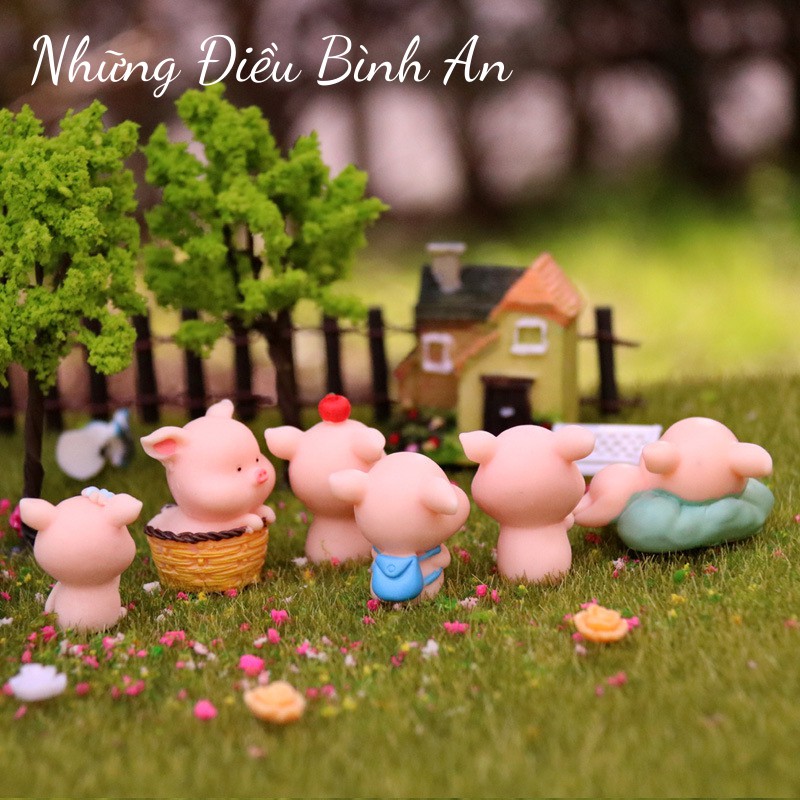 Heo Con trang trí ô tô, bàn làm việc, bánh kem đáng yêu dễ thương Sét 9 chú heo con 💕FREESHIP 50k💕 Những Điều Bình An