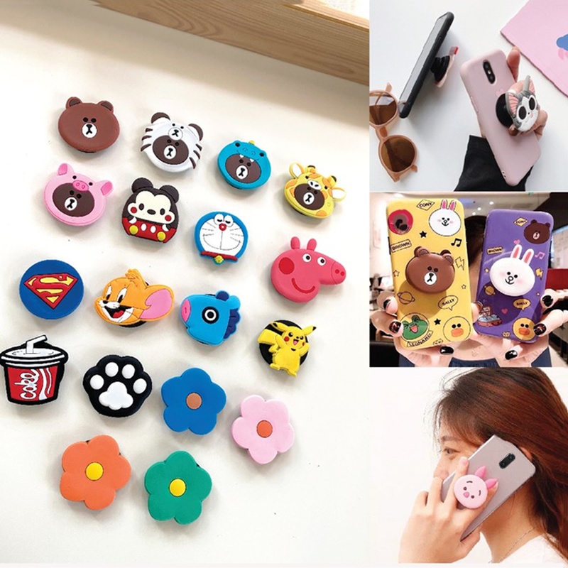 Giá Đỡ Điện Thoại Silicone Hoạt Hình 3D Có Thể Điều Chỉnh Kích Cỡ