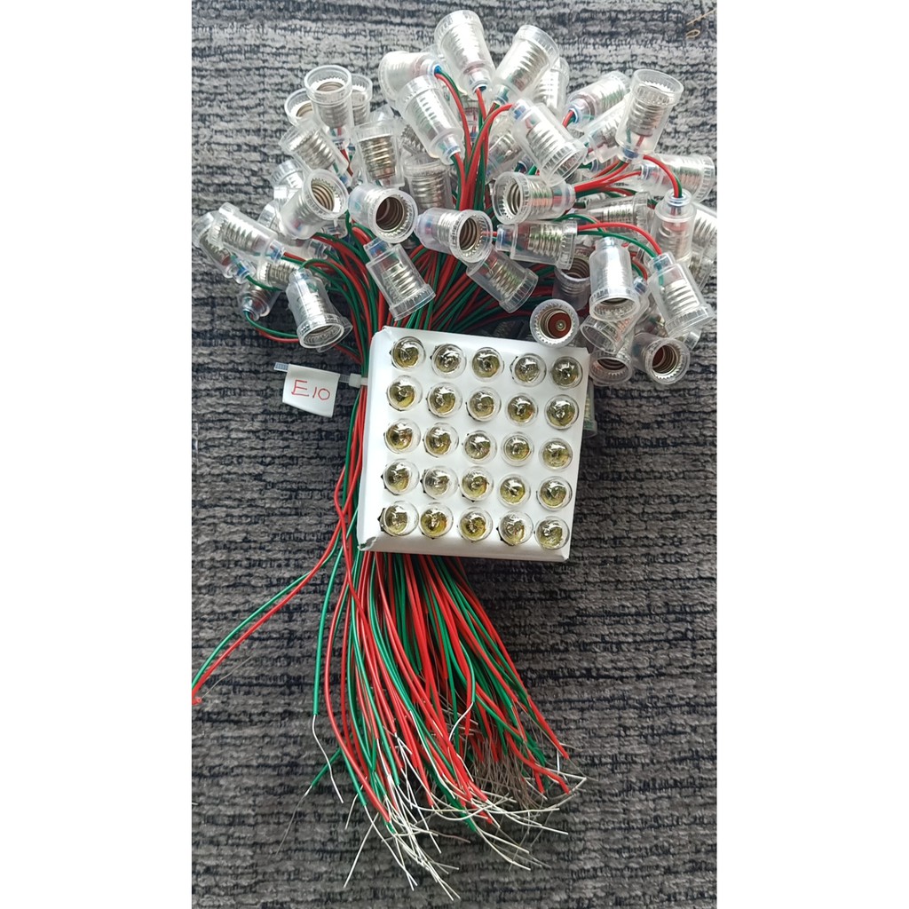 BÓNG ĐÈN SỢI ĐỐT ĐUÔI E10 + KÈM ĐUÔI ĐÈN E10 1.5V 0.3A