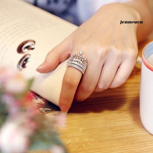 Nhẫn Hợp Kim Hình Vương Miện Đính Đá Xinh Xắn