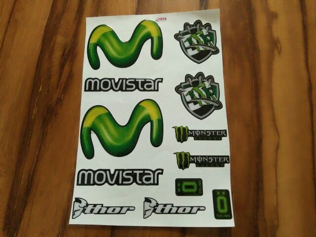 Bộ tem nổi Movista xanh lớn trang trí xe