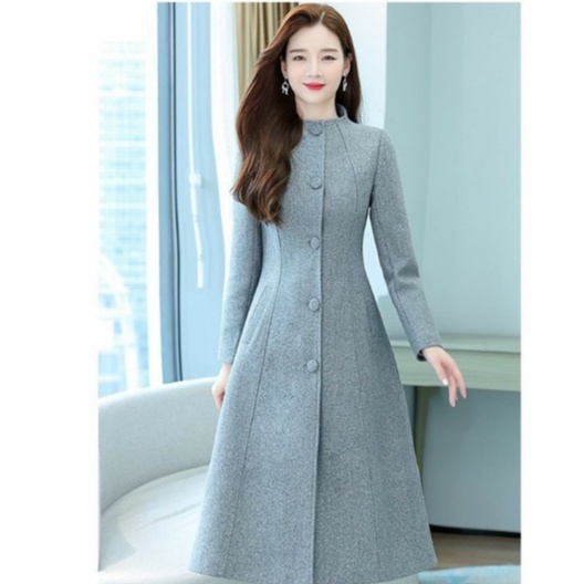 Áo Dạ Nữ Dáng Dài - Áo Khoác Cổ Đứng Dáng Xoè Cao Cấp Quảng Châu Siêu Ấm Sang Trọng | BigBuy360 - bigbuy360.vn