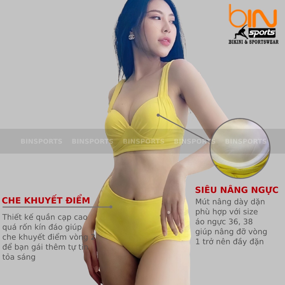 Bikini Nữ Hai Mảnh Cạp Cao Freesize Bin Sports BHV075