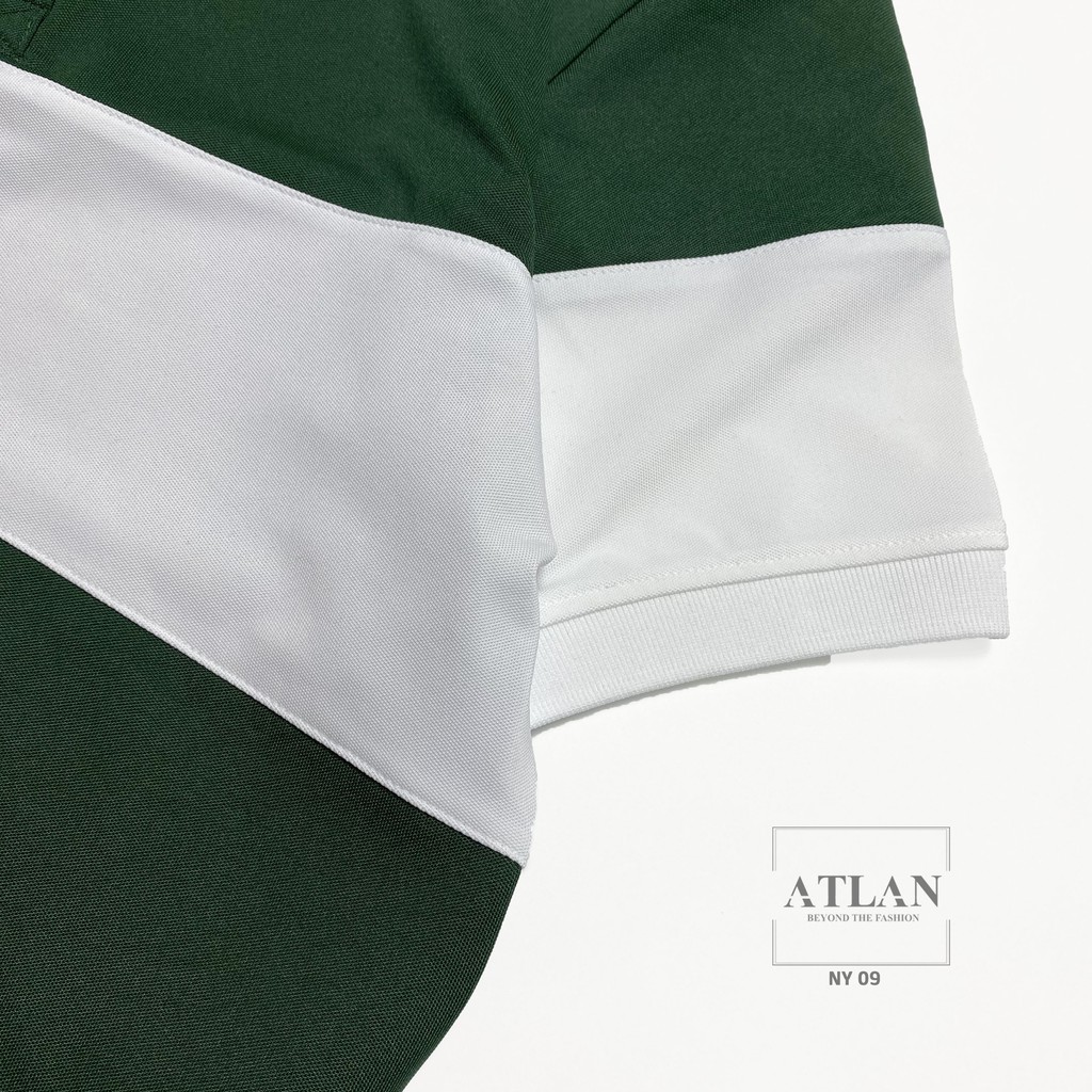 Áo Polo Vải Cotton 💖 𝘍𝘳𝘦𝘦𝘴𝘩𝘪𝘱 💖 Áo Cộc Tay Màu Xanh Rêu Đậm Phối Trắng- NY9