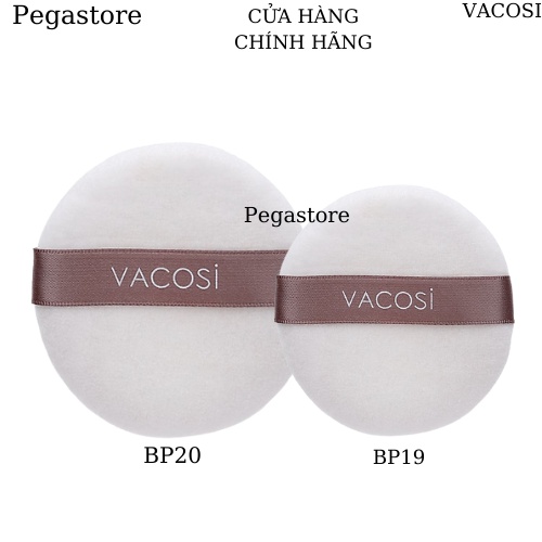 Bông trang điểm Vacosi BP19 + BP20 - mút trang điểm WHITE ROUND PUFF