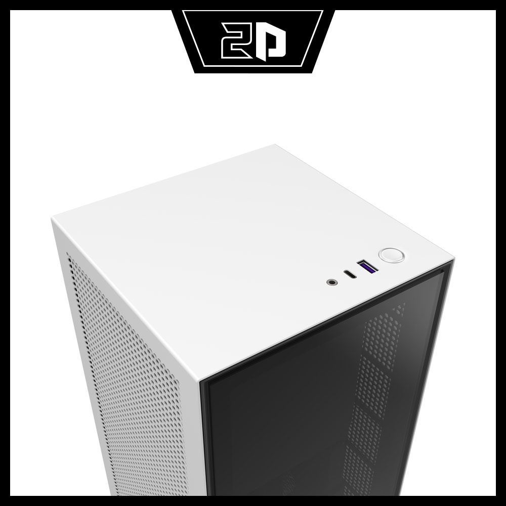 Vỏ case NZXT H1 Matte White (Mini Tower/Màu Trắng Đen)