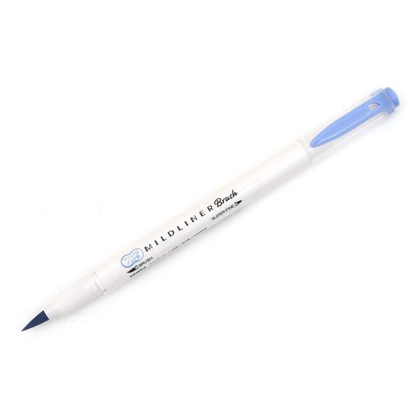 Bút lông đầu cọ Zebra Mildliner Double-Sided Highlighter Brush - Brush/ Extra Fine - Màu xanh tối (Mild Dark Blue)