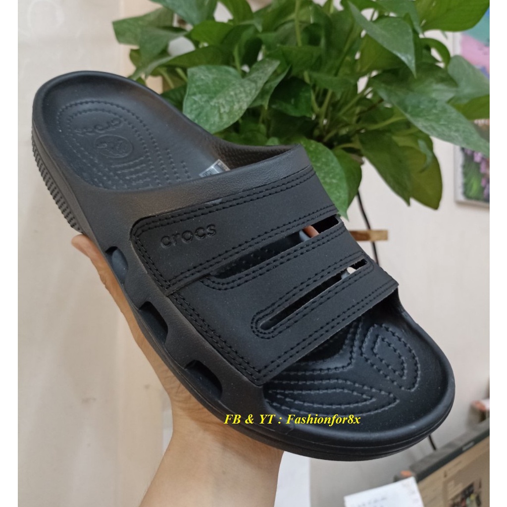 Crocs - Dép Quai Ngang Yukon Mesa 2 Slide, size 39-44, nhựa đúc nguyên đôi phối da, mẫu mới 2022 - pb109