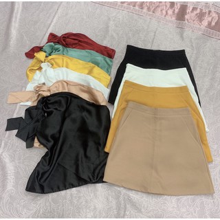 áo phi lụa lệch nơ vai xinh hot hti