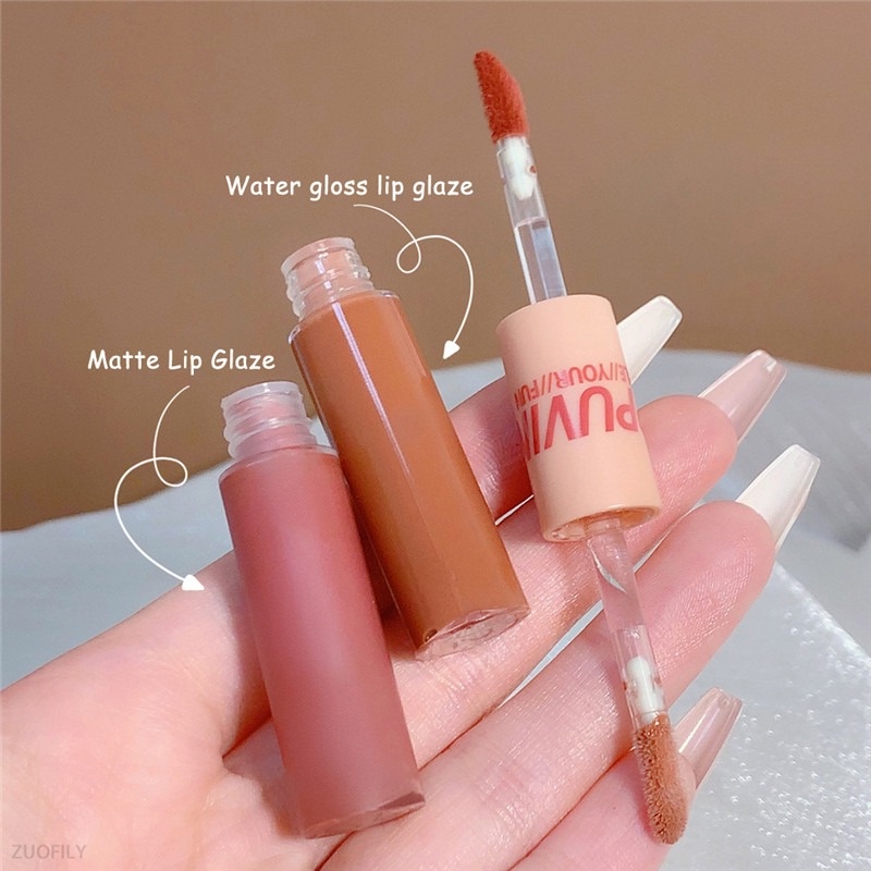 Son Kem Hai Đầu Hiệu Ứng Lì Trang Điểm Lâu Trôi Không Thấm Nước