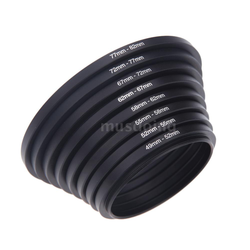 Bộ 8 vòng đệm chuyên nghiệp dành cho bộ lọc máy ảnh 49-52-55-58-62-72-77-82mm 49mm-82mm
