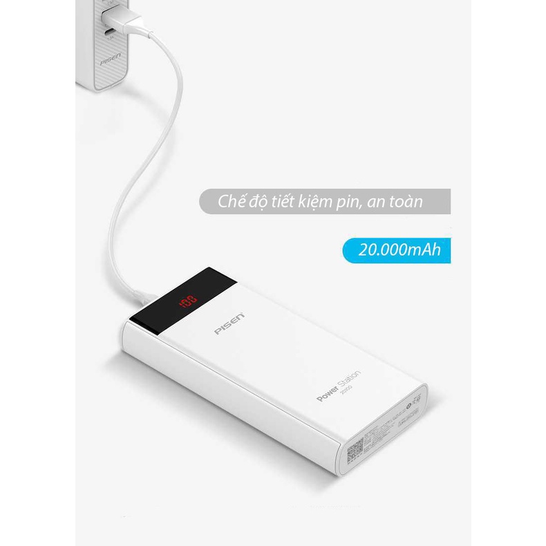Sạc dự phòng hiển thị lượng pin Pisen 20.000mAh LCD Power Station TS-D199 -giá rẻ chất lượng tốt, hàng chính hãng