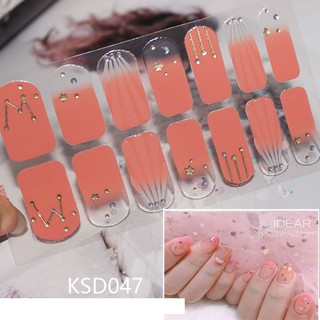 Tấm 14 miếng sticker dán trang trí móng đẹp cho nữ
