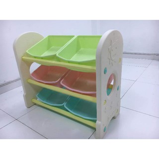 [Thanh lý] Kệ Đựng Đồ Chơi 3 Tầng 6 Khay Cho Bé (Màu Pastel) Edu.Play Hàn Quốc - Made in Korea