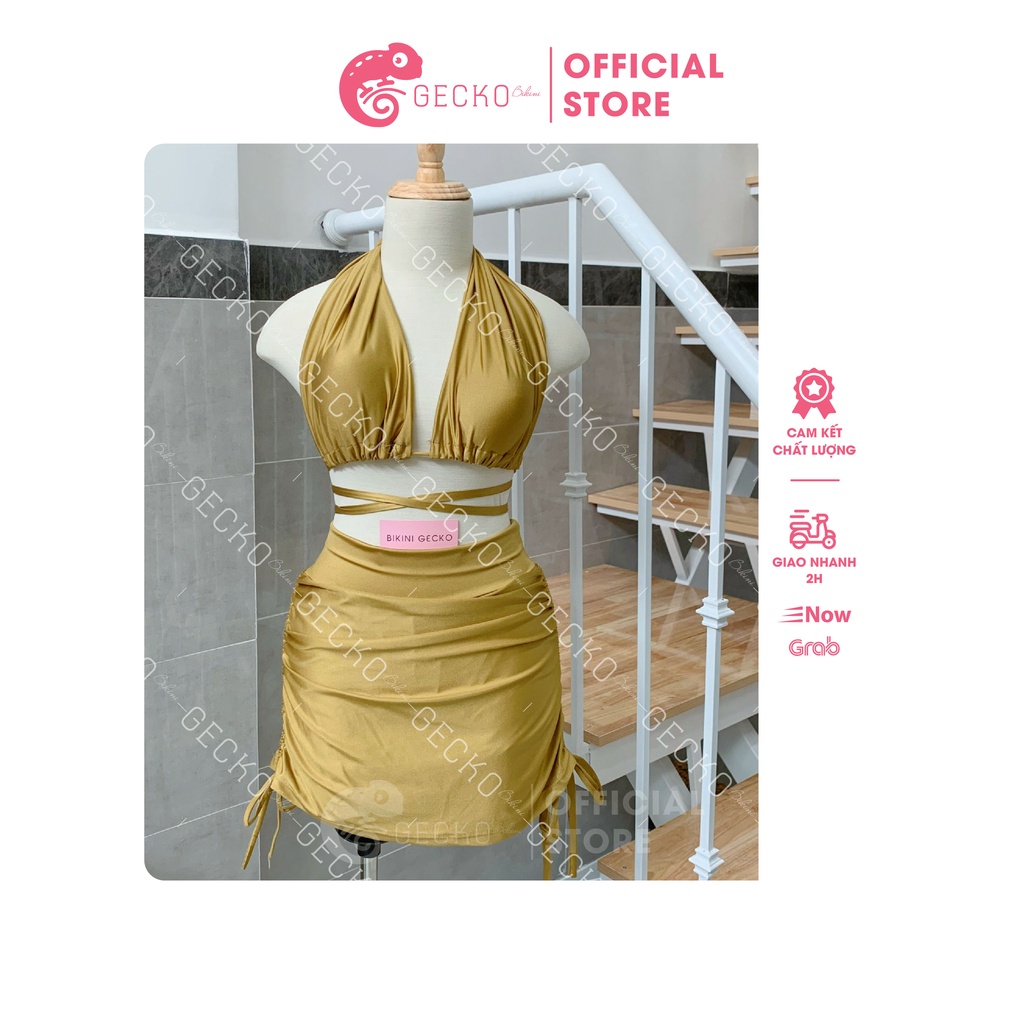 Bikini Đồ Bơi 2 Mảnh Quần Váy Kín Đáo GK0201 (Video, Ảnh Thật)