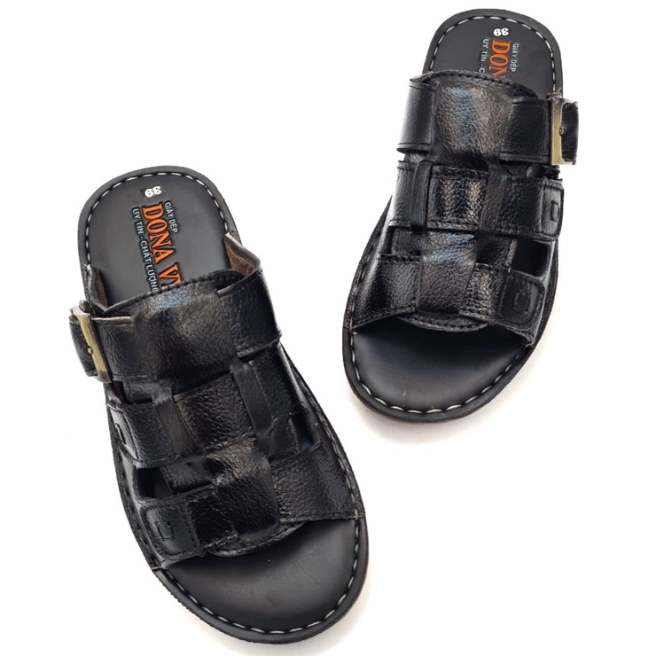 Dép Da Nam Kết Hơp Khuy Đồng Nam Tính-Kinson Shop