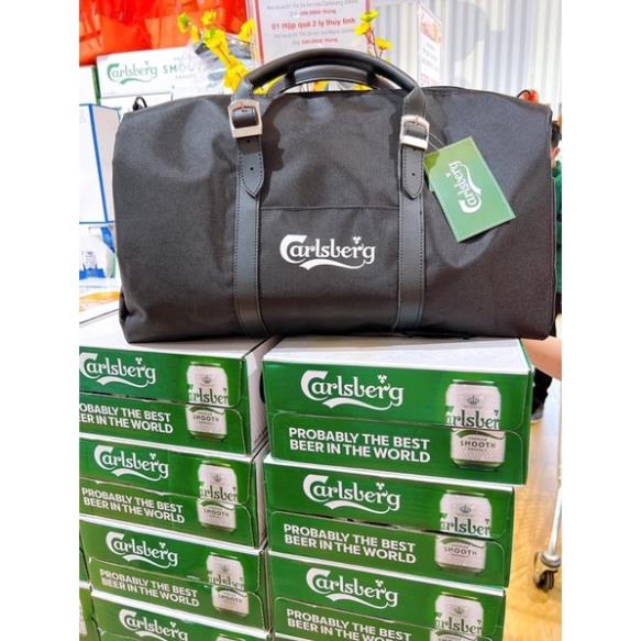 (tặng ví 0đ) Túi trống du lịch Carlsberg cao cấp- vải dày dặn cứng cáp độ bền cực cao PK Tkutrang