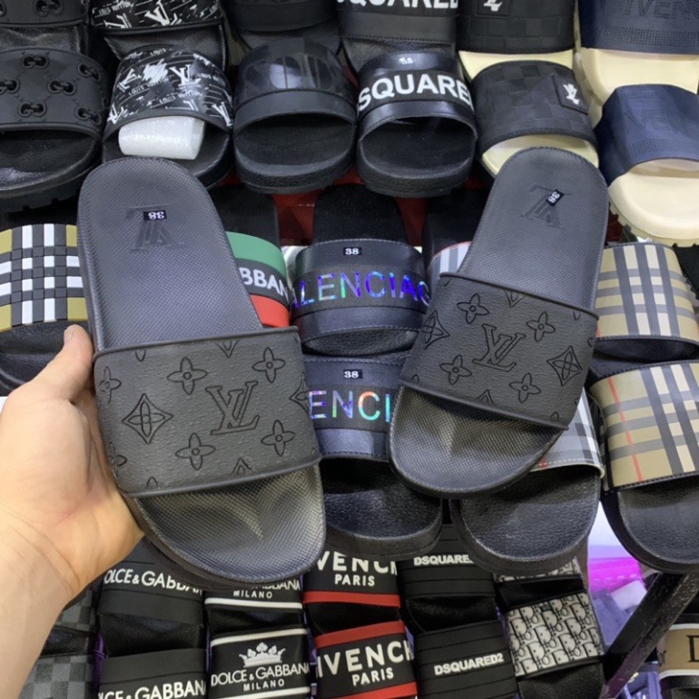 FREE SHIP  Dép Lê Cao Su Lv Nam Hoa Chữ Nổi