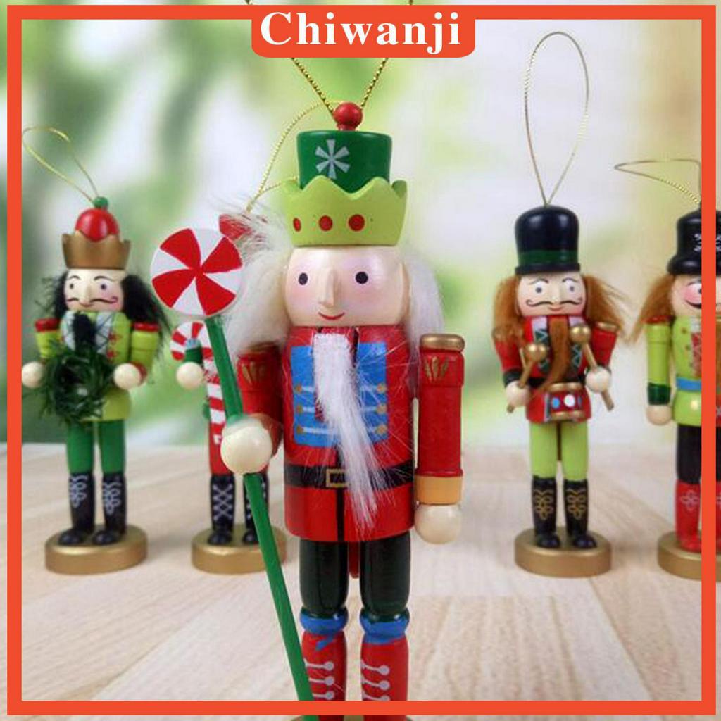 5/set Christmas Nutcracker Soldier Home Decor Wooden Puppet Doll Hanging Pendant