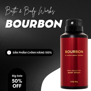 Xịt thơm nam bath & body works bourbon body spray 104g mùi hương năng động sảng khoái