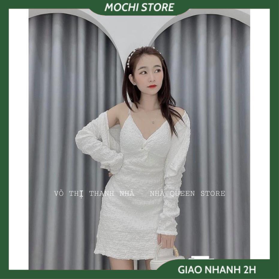Set Váy Nữ, Set 2 Món Đầm 2 Dây Xoắn Ngực Kèm Áo Khoát Cadigan Chất Thun Xốp Cao Cấp Thời Trang Cho Bạn Nữ, Gợi Cảm Quyế | BigBuy360 - bigbuy360.vn