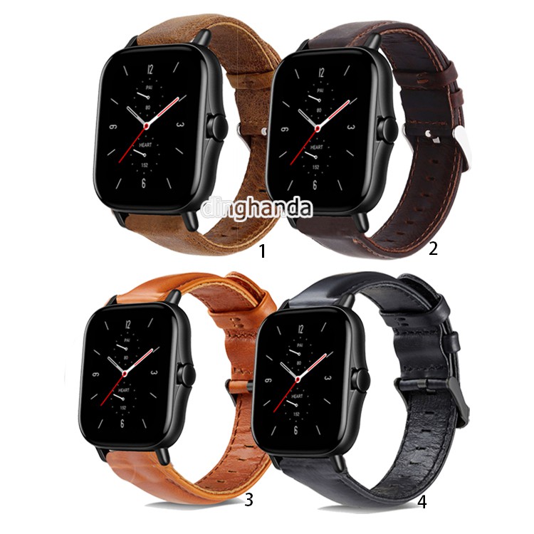 Dây đeo bằng da cho đồng hồ thông minh Huami Amazfit GTS 2e GTS2 mini GTS3