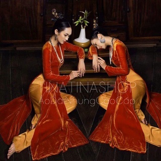 💃 Set áo dài nhung CAM ĐẤT _ ma mị cuốn hút mọi ánh nhìn 🎶💃👏